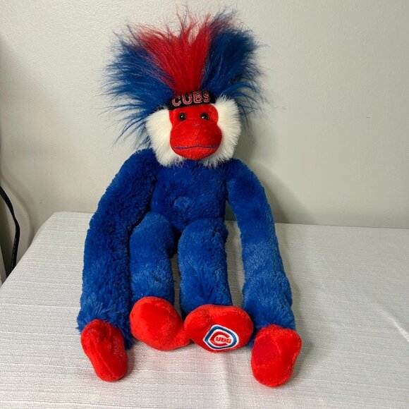 MLB‎ CHICAGO CUBS BLUE & RED RALLY 20" PLUSH STUFFED MONKEY ANIMAL - Picture 1 of 4